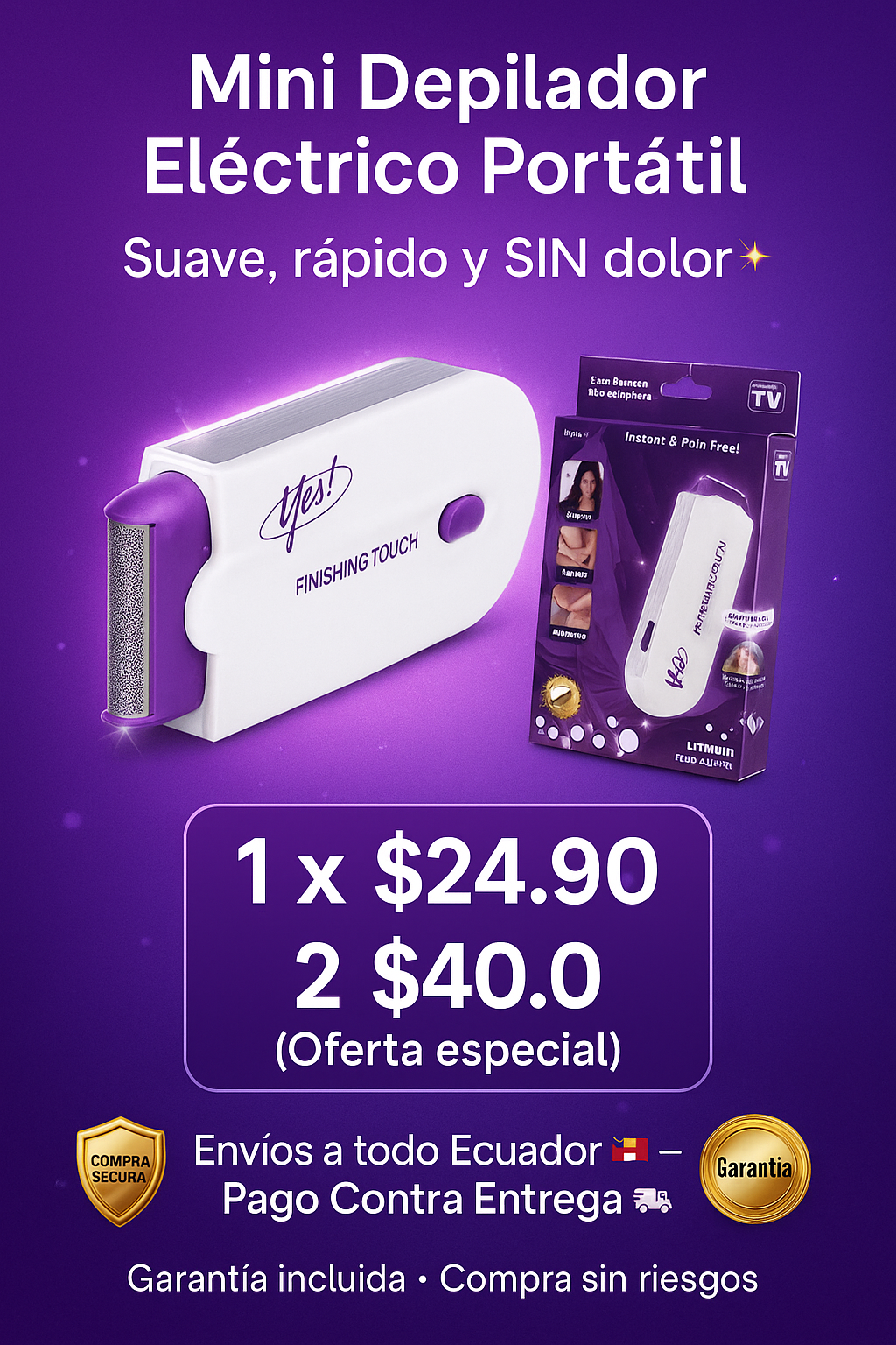 Mini Depilador Eléctrico Portátil