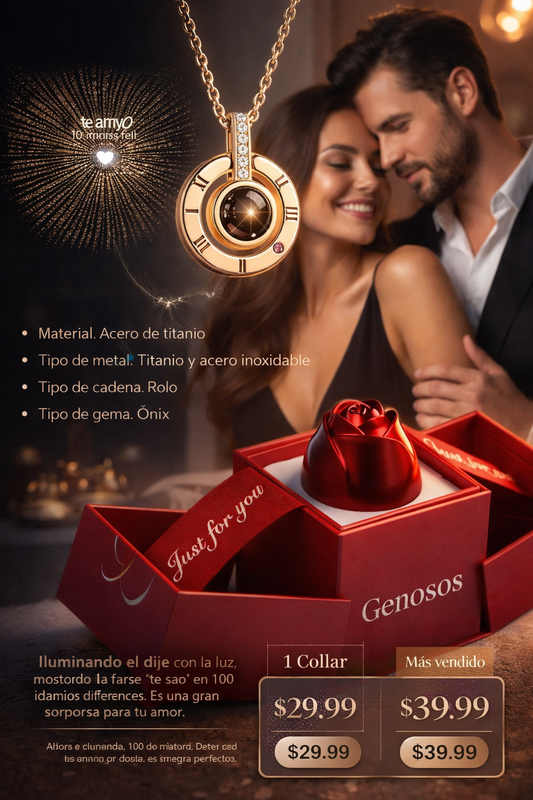 Collar Eterno - Proyección Te amo en 100 Idiomas"